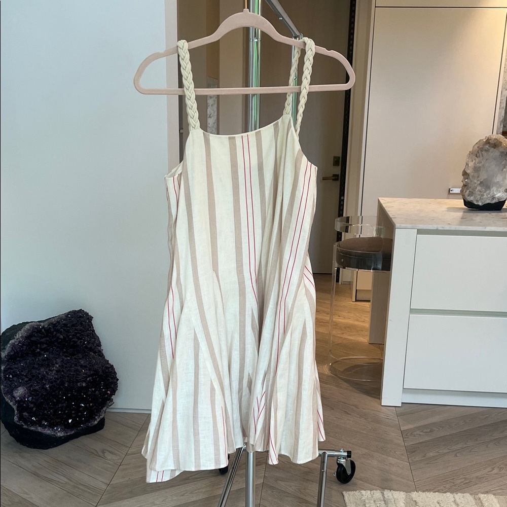 Striped Cream and Pink Women's Nightgown